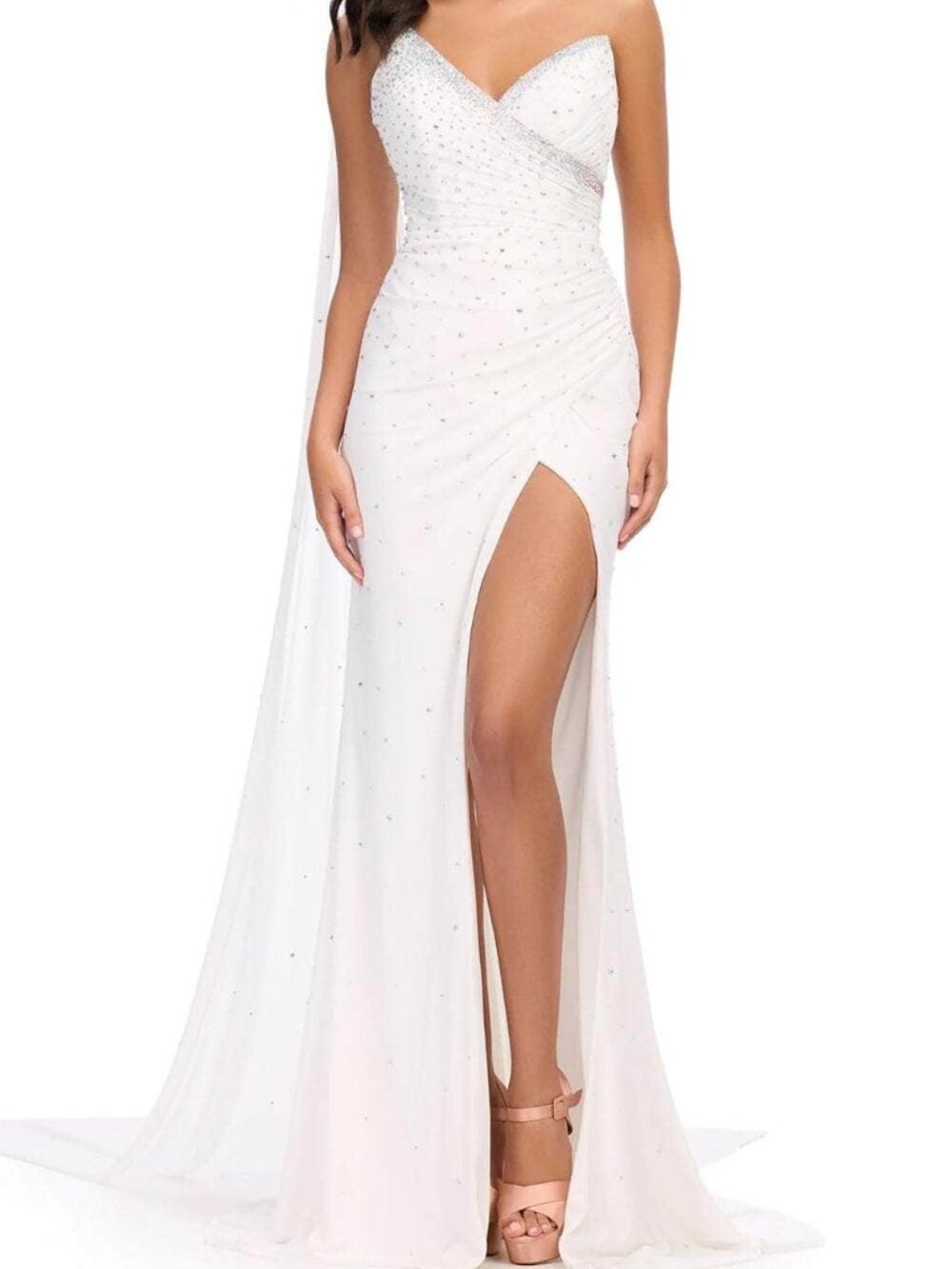 NWT Ashley Lauren 11736 Ruched Prom Dress White size 4